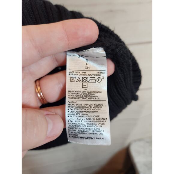 Old Navy Women's Black Tunic Length Sweater Comfortable Knit Crewneck Size Small - Picture 5 of 7